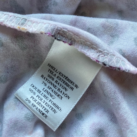 Ann Taylor Floral Ruched Dress SP Pink - Picture 10 of 11